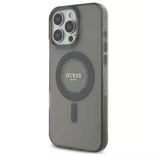 Guess - IML Strasszos MagSafe (GUHMP16LPFTDTEK) - iPhone 16 Pro - Fekete