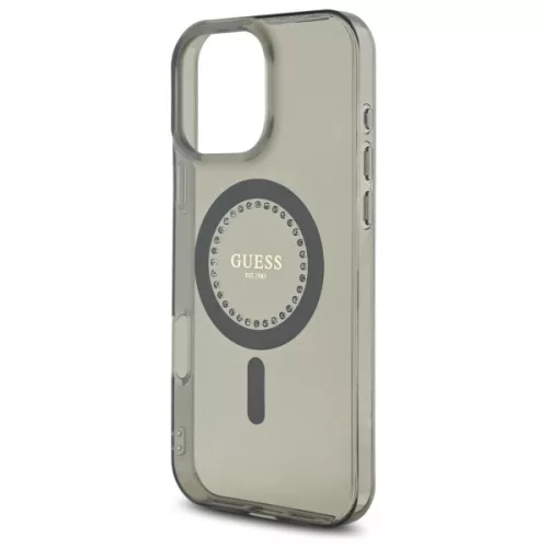 Guess - IML Strasszos MagSafe (GUHMP16LPFTDTEK) - iPhone 16 Pro - Fekete