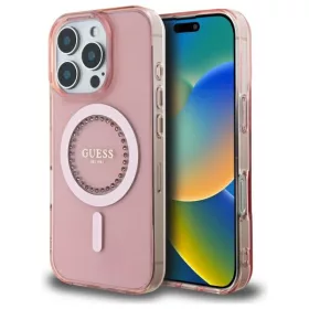   Guess - IML Strasszos MagSafe (GUHMP16LPFTDTEP) - iPhone 16 Pro - Rózsaszín