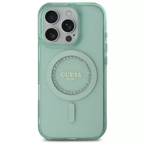 Guess - IML Strasszos MagSafe (GUHMP16LPFTDTEN) - iPhone 16 Pro - Zöld
