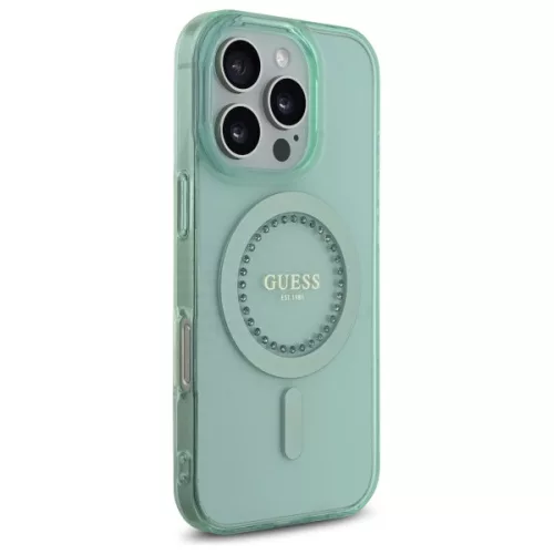 Guess - IML Strasszos MagSafe (GUHMP16LPFTDTEN) - iPhone 16 Pro - Zöld
