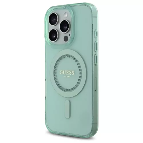 Guess - IML Strasszos MagSafe (GUHMP16LPFTDTEN) - iPhone 16 Pro - Zöld
