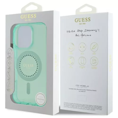 Guess - IML Strasszos MagSafe (GUHMP16LPFTDTEN) - iPhone 16 Pro - Zöld