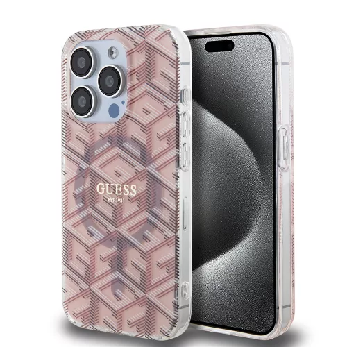 Guess - IML GCube MagSafe (GUHMP15LHGCUSTGP) - iPhone 15 Pro - Rózsaszín