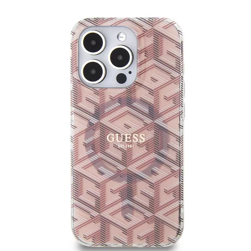 Guess - IML GCube MagSafe (GUHMP15LHGCUSTGP) - iPhone 15 Pro - Rózsaszín