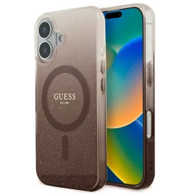   Guess - IML Csillámos Gradiens MagSafe (GUHMP16MHGRCELW) - iPhone 16 Plus - Barna