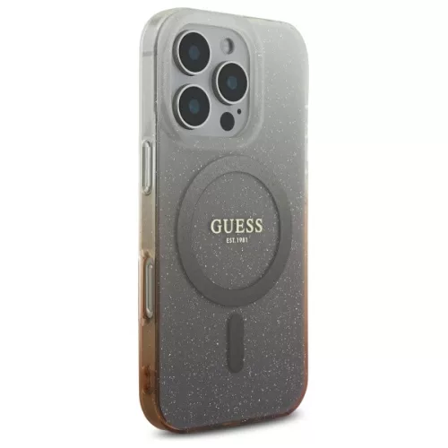 Guess - IML Csillámos Gradiens MagSafe (GUHMP16LHGRCELW) - iPhone 16 Pro - Barna