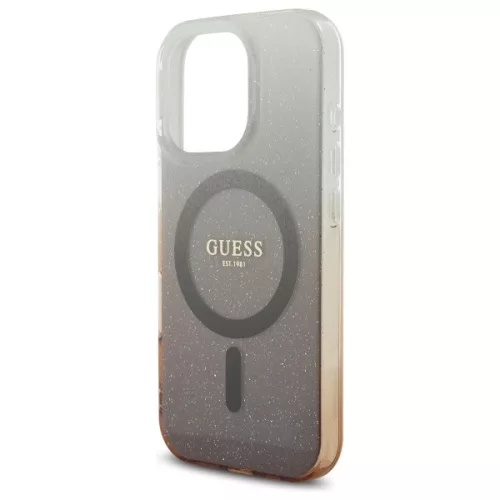Guess - IML Csillámos Gradiens MagSafe (GUHMP16LHGRCELW) - iPhone 16 Pro - Barna
