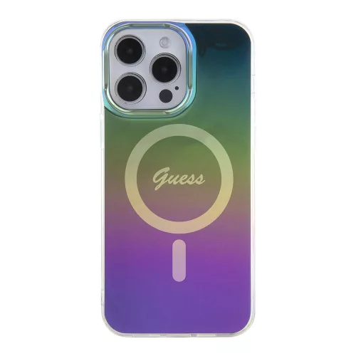 Guess - IML Gyöngyházfényű MagSafe (GUHMP15LHITSK) - iPhone 15 Pro - Szivárvány