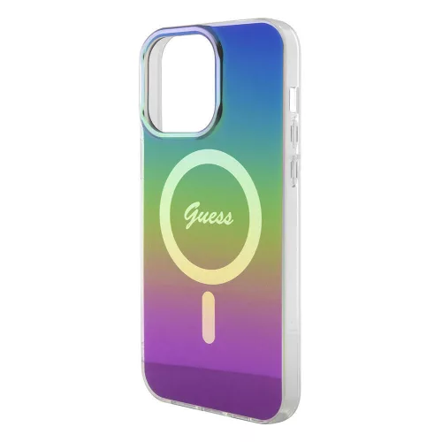 Guess - IML Gyöngyházfényű MagSafe (GUHMP15LHITSK) - iPhone 15 Pro - Szivárvány