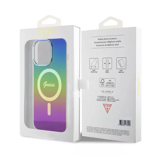 Guess - IML Gyöngyházfényű MagSafe (GUHMP15LHITSK) - iPhone 15 Pro - Szivárvány