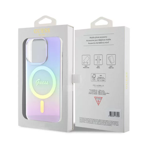 Guess - IML Gyöngyházfényű MagSafe (GUHMP15LHITSU) - iPhone 15 Pro - Lila