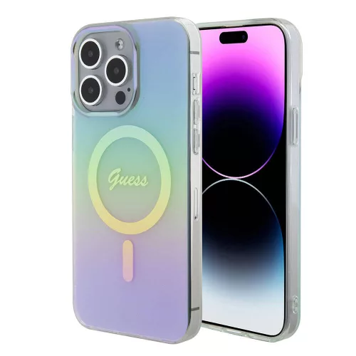 Guess - IML Gyöngyházfényű MagSafe (GUHMP15XHITSQ) - iPhone 15 Pro Max - Türkiz