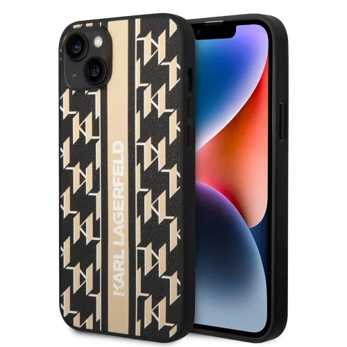Karl Lagerfeld - Hardcase Monogram (KLHCP14MPGKLSKW) - iPhone 14 Plus - Brown Stripe
