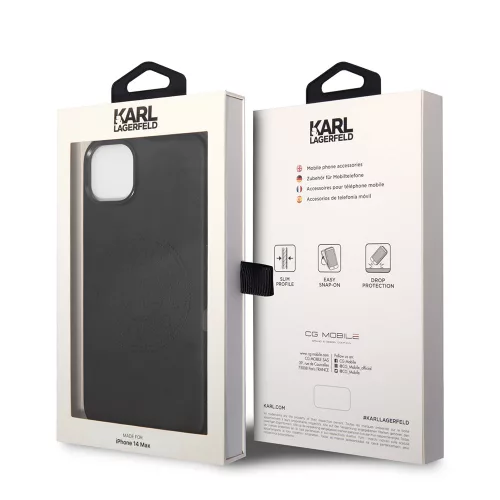Karl Lagerfeld - Hardcase Leather Perforated (KLHCP14MFWHK) - iPhone 14 Plus - Black
