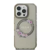 Guess - IML Virágkoszorús MagSafe (GUHMP16LHFWFCK) - iPhone 16 Pro - Fekete