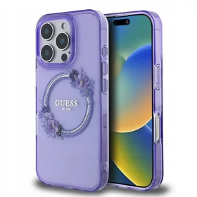   Guess - IML Virágkoszorús MagSafe (GUHMP16LHFWFCU) - iPhone 16 Pro - Lila