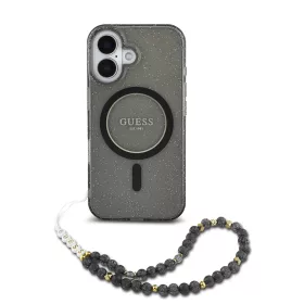   Guess - IML Csillámos Gyöngypánttal MagSafe (GUHMP16SHGCRELSK) - iPhone 16 - Fekete