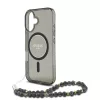 Guess - IML Csillámos Gyöngypánttal MagSafe (GUHMP16SHGCRELSK) - iPhone 16 - Fekete