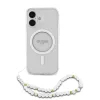 Guess - IML Glitter with Pearl Strap MagSafe (GUHMP16MHGCRELST) - iPhone 16 Plus - Clear