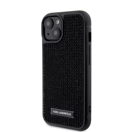 Karl Lagerfeld - Hardcase Rhinestone (KLHCP15SHDSPLK) - iPhone 15 - Logo Metal Plate