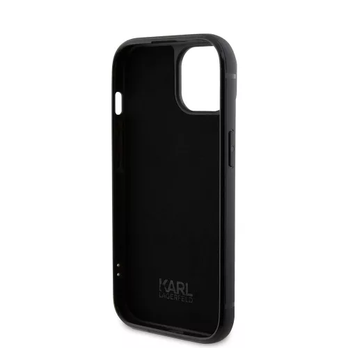 Karl Lagerfeld - Hardcase Rhinestone (KLHCP15SHDSPLK) - iPhone 15 - Logo Metal Plate