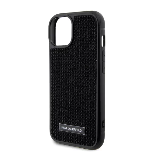 Karl Lagerfeld - Hardcase Rhinestone (KLHCP15SHDSPLK) - iPhone 15 - Logo Metal Plate