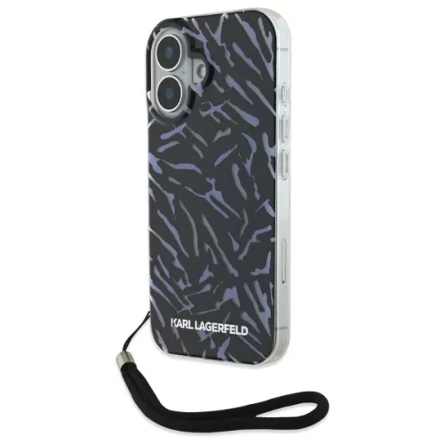 Karl Lagerfeld - Hardcase (KLHCP16MHZBPKCCU) - iPhone 16 Plus - Purple Zebra With Cord