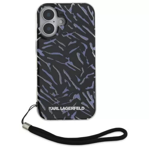 Karl Lagerfeld - Hardcase (KLHCP16MHZBPKCCU) - iPhone 16 Plus - Purple Zebra With Cord