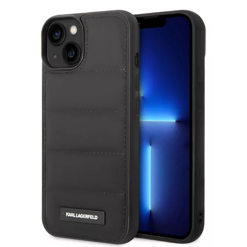 Karl Lagerfeld - Hardcase Leather Puffy (KLHCP14MPSQAK) - iPhone 14 Plus - Elongated Logo