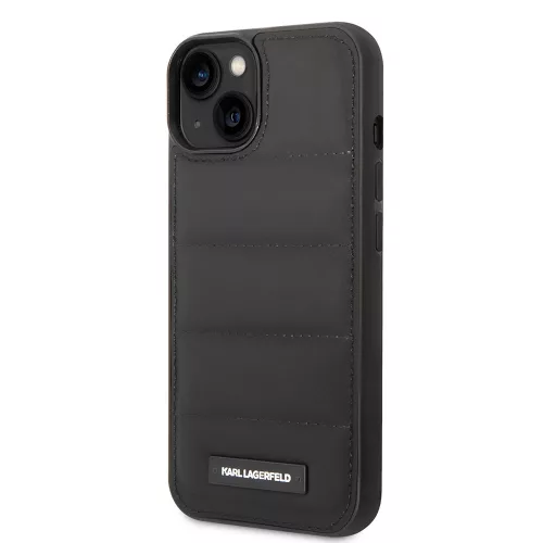 Karl Lagerfeld - Hardcase Leather Puffy (KLHCP14MPSQAK) - iPhone 14 Plus - Elongated Logo