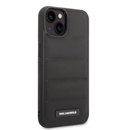 Karl Lagerfeld - Hardcase Leather Puffy (KLHCP14MPSQAK) - iPhone 14 Plus - Elongated Logo
