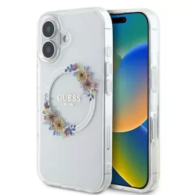   Guess - IML Virágkoszorús MagSafe (GUHMP16SHFWFCT) - iPhone 16 - Átlátszó