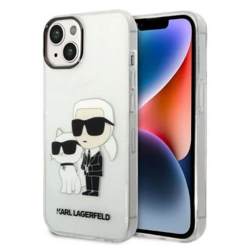 Karl Lagerfeld - Hardcase Glitter (KLHCP14MHNKCTGT) - iPhone 14 Plus - Transparent Karl&Choupette