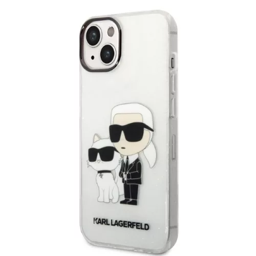 Karl Lagerfeld - Hardcase Glitter (KLHCP14MHNKCTGT) - iPhone 14 Plus - Transparent Karl&Choupette