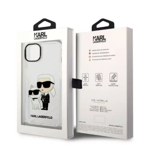 Karl Lagerfeld - Hardcase Glitter (KLHCP14MHNKCTGT) - iPhone 14 Plus - Transparent Karl&Choupette