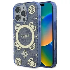   Guess - IML Bazsarózsa 4G Háttéren MagSafe (GUHMP16LH4PYEEB) - iPhone 16 Pro - Kék