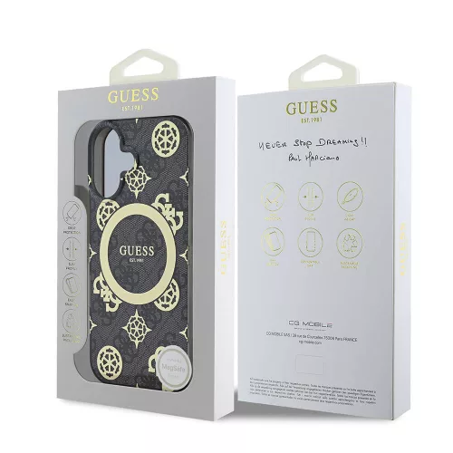 Guess - IML Bazsarózsa 4G Háttéren MagSafe (GUHMP16SH4PYEEK) - iPhone 16 - Fekete