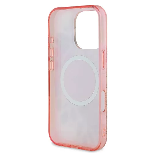 Guess - IML Virágos és Tónusos Kör MagSafe (GUHMP16XHFWBDCEP) - iPhone 16 Pro Max - Rózsaszín