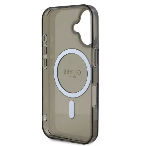 Guess - IML Csillámos Kör MagSafe (GUHMP16SHFGEREK) - iPhone 16 - Fekete