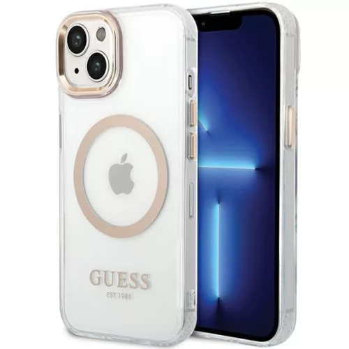 Guess - Fém Kontúros MagSafe (GUHMP15MHTRMD) - iPhone 15 Plus - Arany