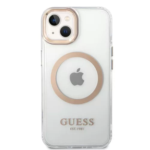 Guess - Fém Kontúros MagSafe (GUHMP15MHTRMD) - iPhone 15 Plus - Arany