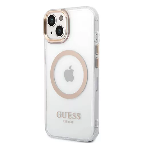 Guess - Fém Kontúros MagSafe (GUHMP15MHTRMD) - iPhone 15 Plus - Arany