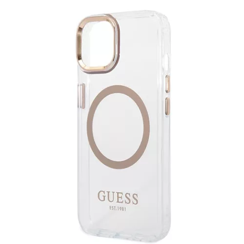 Guess - Fém Kontúros MagSafe (GUHMP15MHTRMD) - iPhone 15 Plus - Arany