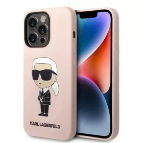   Karl Lagerfeld - Silicone MagSafe (KLHMP14LSNIKBCP) - Pink iPhone 14 Pro - Pink Ikonik