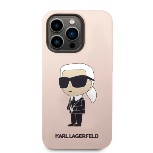 Karl Lagerfeld - Silicone MagSafe (KLHMP14LSNIKBCP) - Pink iPhone 14 Pro - Pink Ikonik