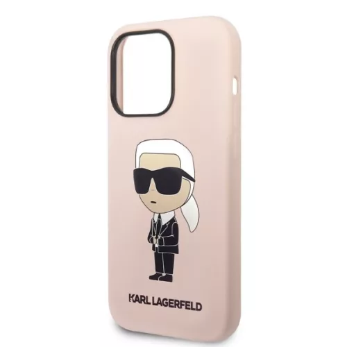Karl Lagerfeld - Silicone MagSafe (KLHMP14LSNIKBCP) - Pink iPhone 14 Pro - Pink Ikonik