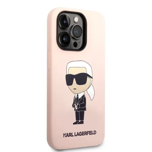 Karl Lagerfeld - Silicone MagSafe (KLHMP14LSNIKBCP) - Pink iPhone 14 Pro - Pink Ikonik
