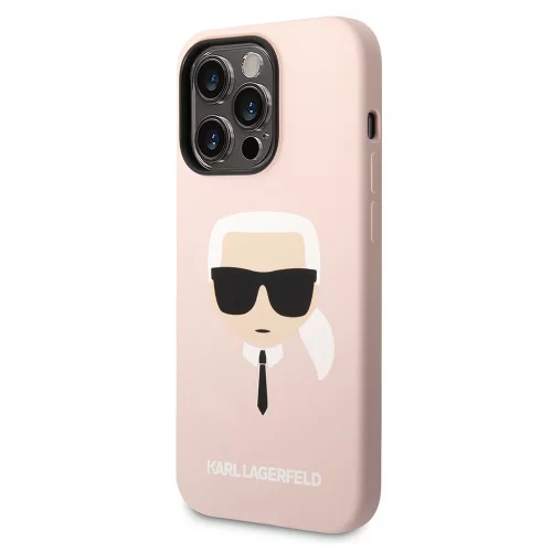 Karl Lagerfeld - Silicone MagSafe (KLHMP14LSLKHLP) - iPhone 14 Pro - Light Pink Karl's Head