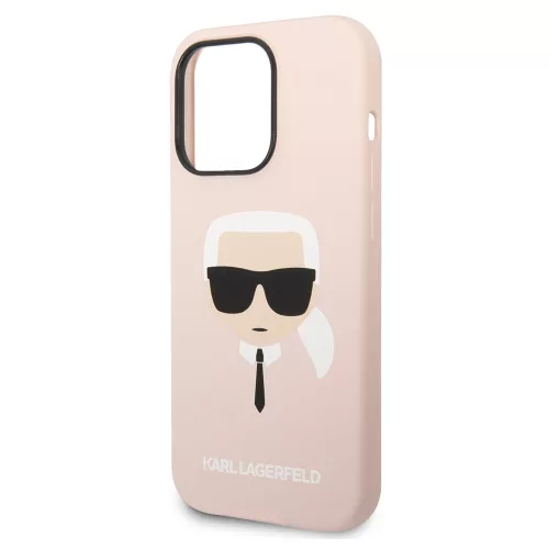 Karl Lagerfeld - Silicone MagSafe (KLHMP14LSLKHLP) - iPhone 14 Pro - Light Pink Karl's Head